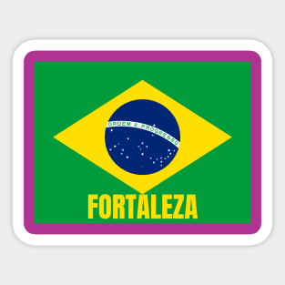 Fortaleza City in Brazilian Flag Sticker